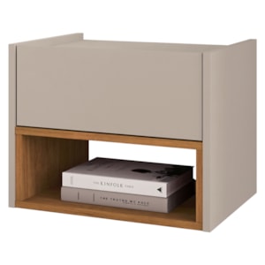 Mesa De Cabeceira Suspensa 1 Gaveta 45 cm Florença Off White Cedro DCASA