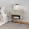 Mesa De Cabeceira Suspensa 1 Gaveta 45 cm Florença Off White Cedro DCASA