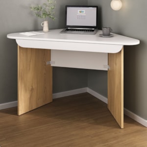 Mesa De Canto Com Gaveta 127x64 cm Olmo Branco Artany
