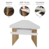 Mesa De Canto Com Gaveta 127x64 cm Olmo Branco Artany