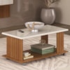 Mesa De Centro 100X50 cm Com Rodizios Cinamomo Off White ARLY