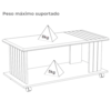 Mesa De Centro 100X50 cm Com Rodizios Cinamomo Off White ARLY