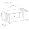 Mesa De Centro 100X50 cm Com Rodizios Cinamomo Off White ARLY