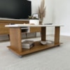 Mesa De Centro 100X50 cm Com Rodizios Cinamomo Off White ARLY