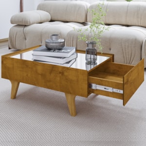 Mesa De Centro Com Espelho 1 Gaveta Sena 90 cm Cinamomo BECHARA