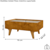 Mesa De Centro Com Espelho 1 Gaveta Sena 90 cm Cinamomo BECHARA