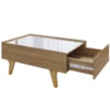 Mesa De Centro Com Espelho 1 Gaveta Sena 90 cm Naturalle BECHARA