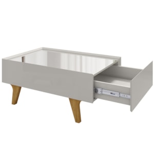 Mesa De Centro Com Espelho 1 Gaveta Sena 90 cm Off White BECHARA