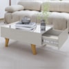 Mesa De Centro Com Espelho 1 Gaveta Sena 90 cm Off White BECHARA