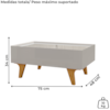 Mesa De Centro Com Espelho 1 Gaveta Sena 90 cm Off White BECHARA