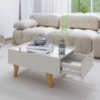 Mesa De Centro Com Espelho 1 Gaveta Sena 90 cm Off White BECHARA