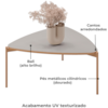 Mesa De Centro Lina 77 cm Pes Metal Bali Dourado DJ MOVEIS