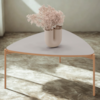 Mesa De Centro Lina 77 cm Pes Metal Bali Dourado DJ MOVEIS
