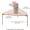 Mesa De Centro Lina 77 cm Pes Metal Off White Dourado DJ MOVEIS