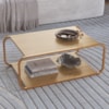 Mesa de Centro Luna 80 cm Pes Metalicos Hanover Dourado Artesano