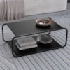 Mesa de Centro Luna 80 cm Pes Metalicos Nero Preto Artesano