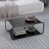 Mesa de Centro Luna 80 cm Pes Metalicos Nero Preto Artesano