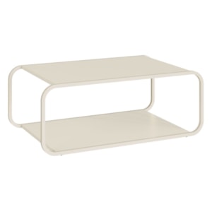 Mesa de Centro Luna 80 cm Pes Metalicos Off White Artesano