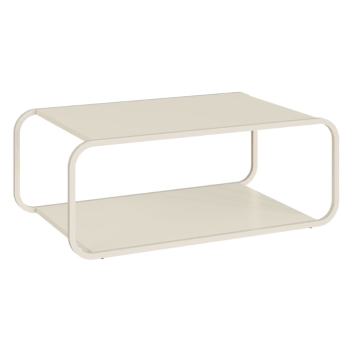 Mesa de Centro Luna 80 cm Pes Metalicos Off White Artesano