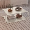 Mesa de Centro Luna 80 cm Pes Metalicos Off White Artesano