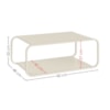 Mesa de Centro Luna 80 cm Pes Metalicos Off White Artesano