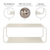 Mesa de Centro Luna 80 cm Pes Metalicos Off White Artesano