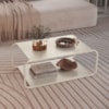 Mesa de Centro Luna 80 cm Pes Metalicos Off White Artesano