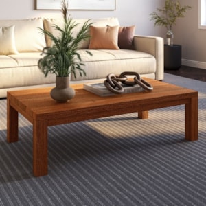 Mesa de Centro Madeira Macica Taeda 120 cm 1550N Rustico Escuro Festra