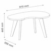 Mesa de Centro MDF Tampo Curvo 91 cm 4604 Off White ARLY