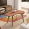 Mesa de Centro MDF Tampo Curvo 91 cm 4605 Terracota ARLY