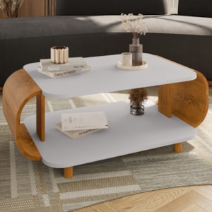 Mesa De Centro Organica Floripa 92 cm Off White Cinamomo BECHARA
