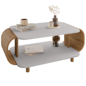 Mesa De Centro Organica Floripa 92 cm Off White Naturalle BECHARA