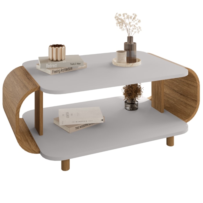 Mesa De Centro Organica Floripa 92 cm Off White Naturalle BECHARA