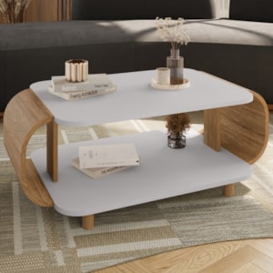 Mesa De Centro Organica Floripa 92 cm Off White Naturalle BECHARA