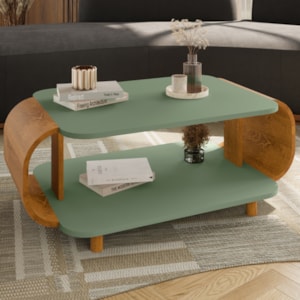 Mesa De Centro Organica Floripa 92 cm Pistache Naturalle BECHARA