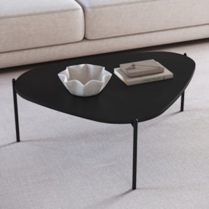 Mesa de Centro Organica Pe Metal Preto Nero 28015 Artesano