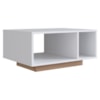 Mesa de Centro Para Sala 2 Nichos 60X45 cm B58 Branco NOVAM