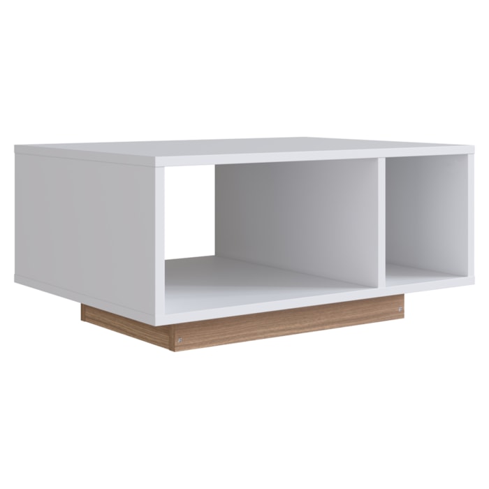 Mesa de Centro Para Sala 2 Nichos 60X45 cm B58 Branco NOVAM