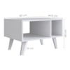 Mesa de Centro Para Sala 4 Pés ABS 60X45 cm B60 Branco NOVAM