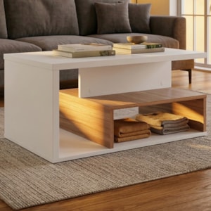Mesa de Centro Para Sala 68 cm B92 Branco Montana NOVAM