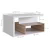 Mesa de Centro Para Sala 68 cm B92 Branco Montana NOVAM
