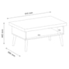 Mesa de Centro Para Sala 91 cm 3840 Pinho Off White ARLY