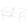 Mesa de Centro Para Sala 91 cm 3840 Pinho Off White ARLY