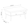 Mesa de Centro Para Sala 91 cm 4150 Carvalho Off White ARLY