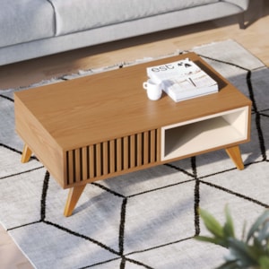 Mesa de Centro Para Sala 91 cm Jeri Freijo Off White Matte Colibri