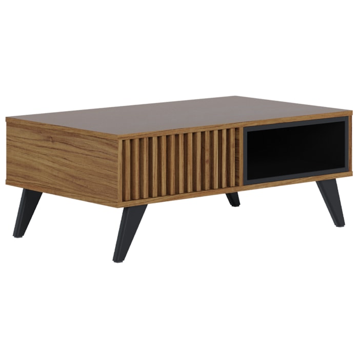 Mesa de Centro Para Sala 91 cm Jeri Noce Milano Preto Colibri