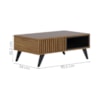 Mesa de Centro Para Sala 91 cm Jeri Noce Milano Preto Colibri