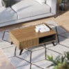 Mesa de Centro Para Sala 91 cm Jeri Noce Milano Preto Colibri