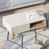 Mesa de Centro Para Sala 91 cm Jeri Off White Freijo Colibri
