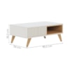 Mesa de Centro Para Sala 91 cm Jeri Off White Freijo Colibri